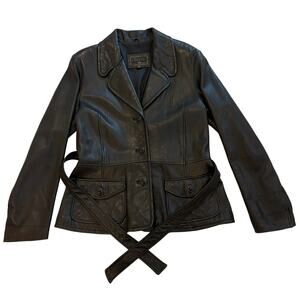 Express Marque Deposee Vintage 2000's Black Leather Jacket